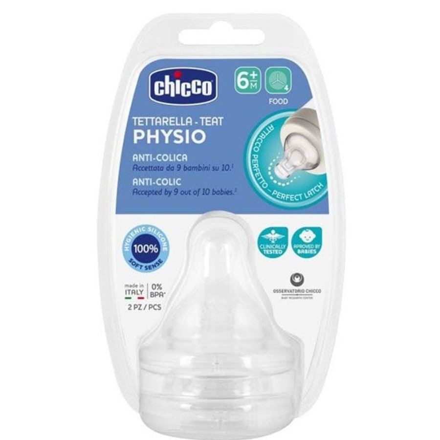 Shop Other Categories Chicco Feeding Accessories | Chicco Nursing Teat Perfect 5 6M+ Food Flow 2Pk