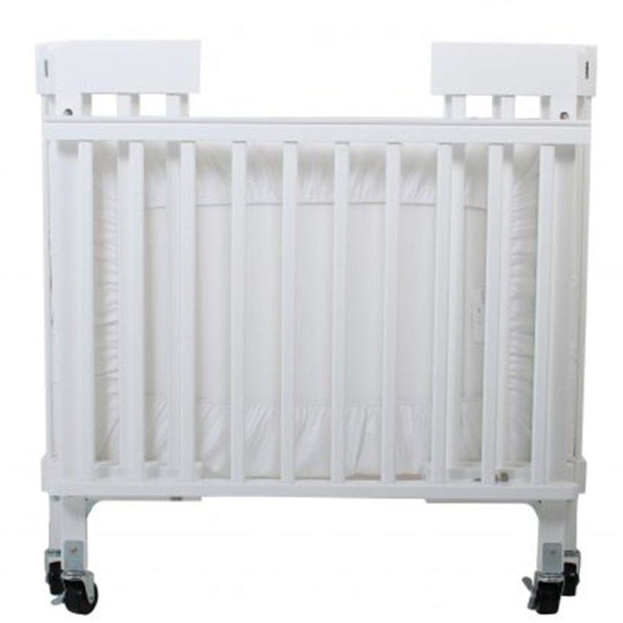 Nursery Furniture Valco Baby Compact Baby Cots | Valco Baby Stowaway Foldable Wooden Cot White