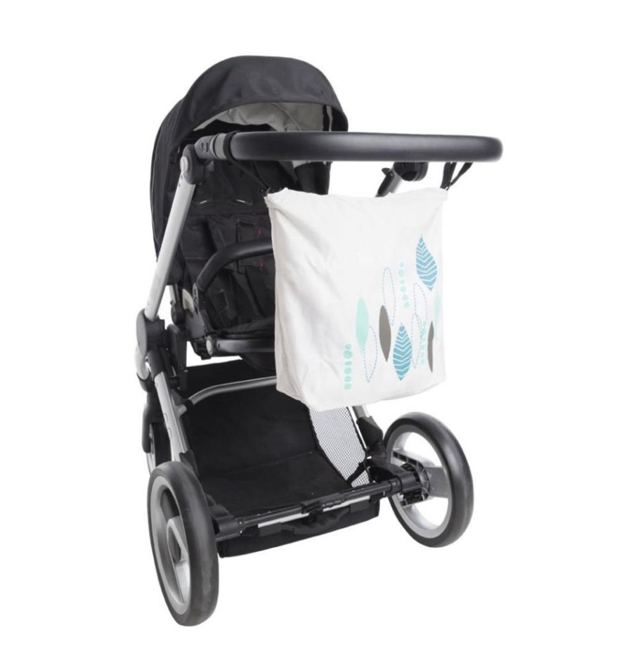 Prams & Strollers Playette Pram Cup Holder & Storage | Playette Stroller Shopping Bag Cream