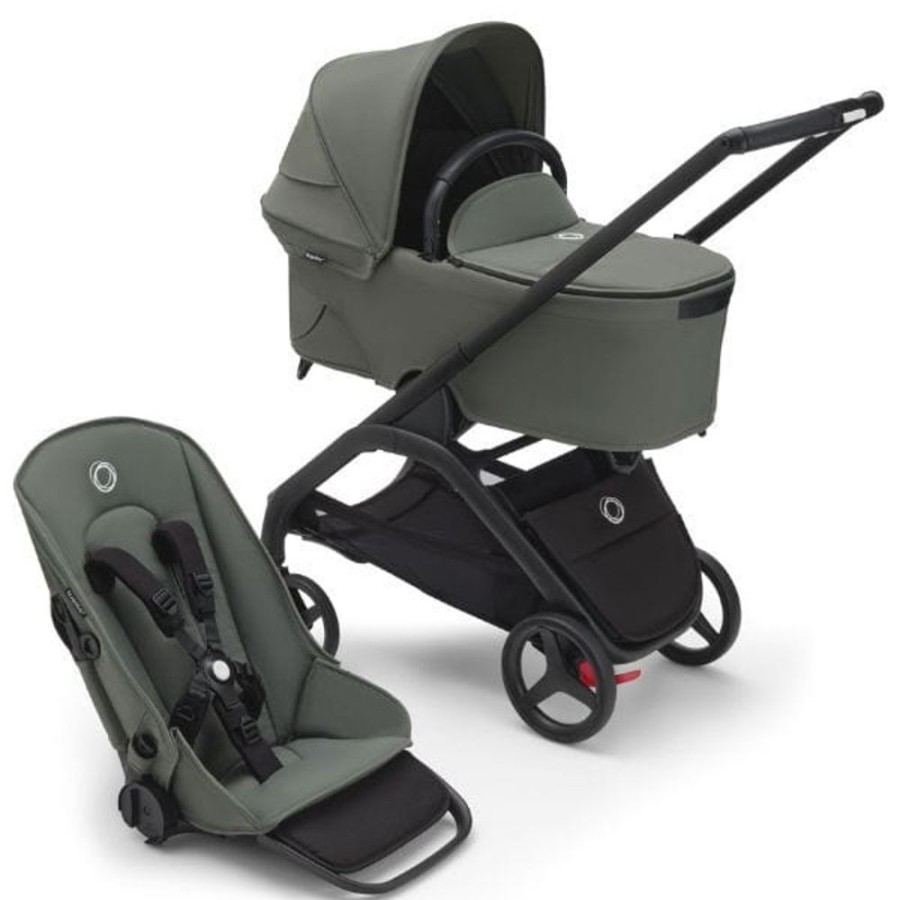 Prams & Strollers Bugaboo | Bugaboo Dragonfly Pram & Bassinet Bundle Forest Green