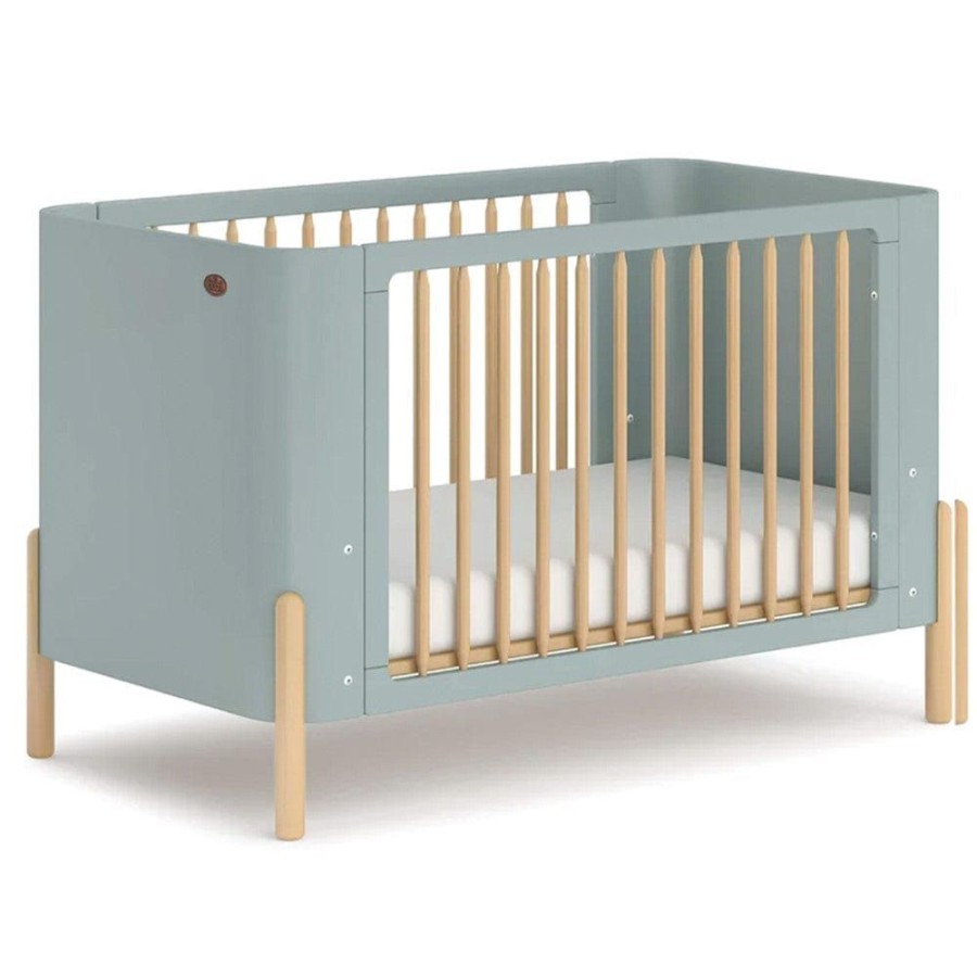 Nursery Furniture Boori | Boori Nova Cot (Blueberry And Beech) And Linear Chest (Blueberry And Almond) Package + Bonnell Organic Mattress Blueberry/Beech