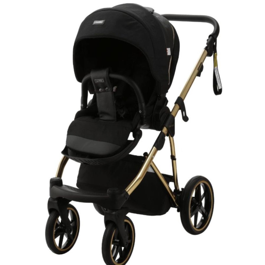 Prams & Strollers Bambini Prams | Bambini Prams Geneva Black With Gold Frame (Lorenzo)