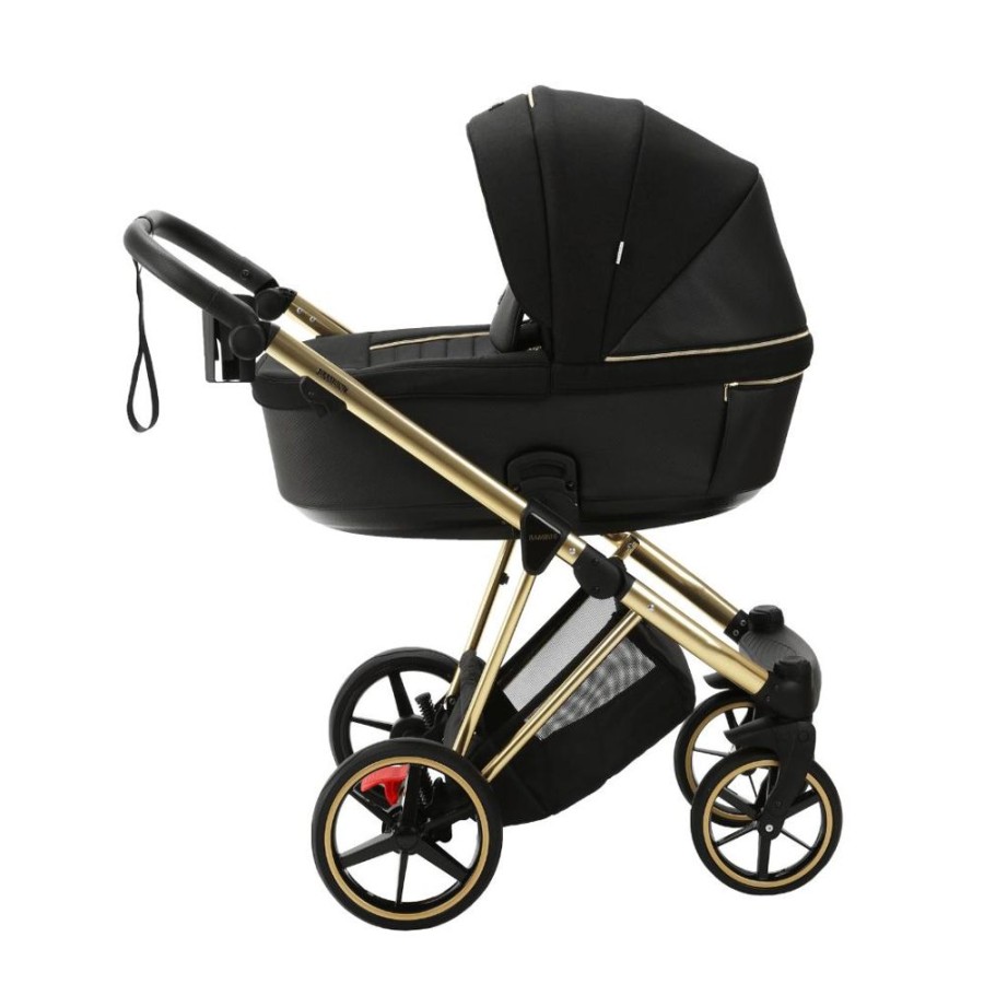 Prams & Strollers Bambini Prams | Bambini Prams Geneva Black With Gold Frame (Lorenzo)