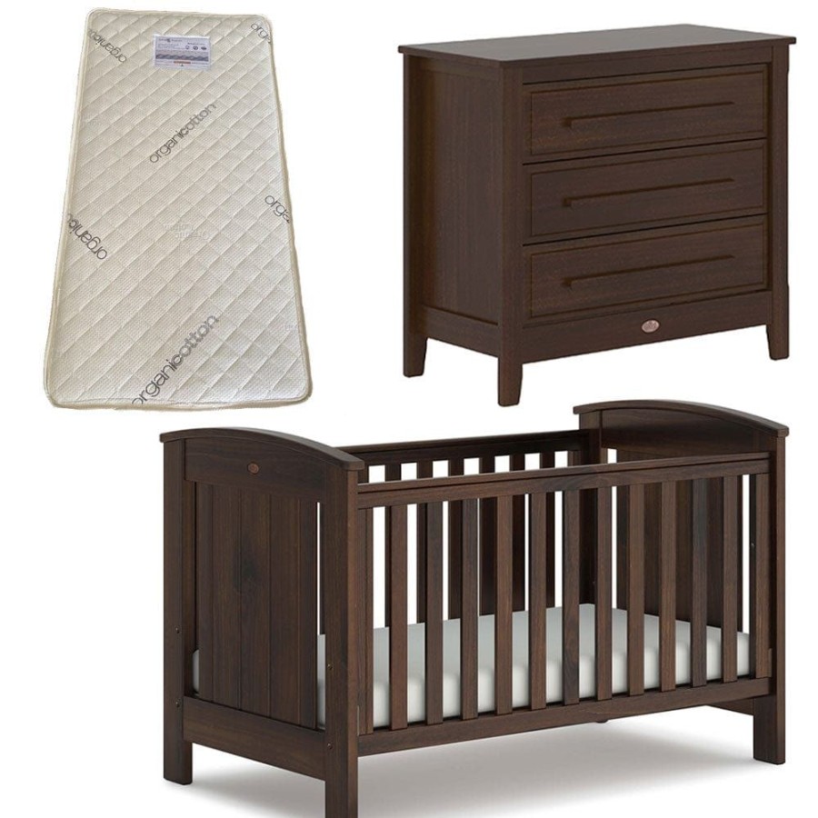 Nursery Furniture Boori | Boori Casa Cot And Linear Chest + Bonnell Organic Latex Mattress Coffee