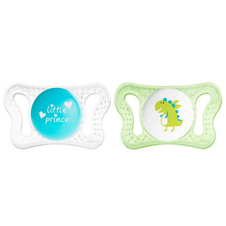 Shop Other Categories Chicco Soothers & Dummies | Chicco Soother Physio Micro 0-2M 2Pack Blue Blue/Green