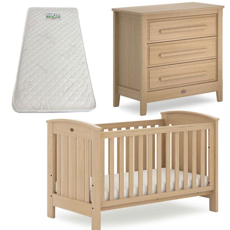 Nursery Furniture Boori | Boori Casa Cot And Linear Chest + Bonnell Bamboo Mattress Almond