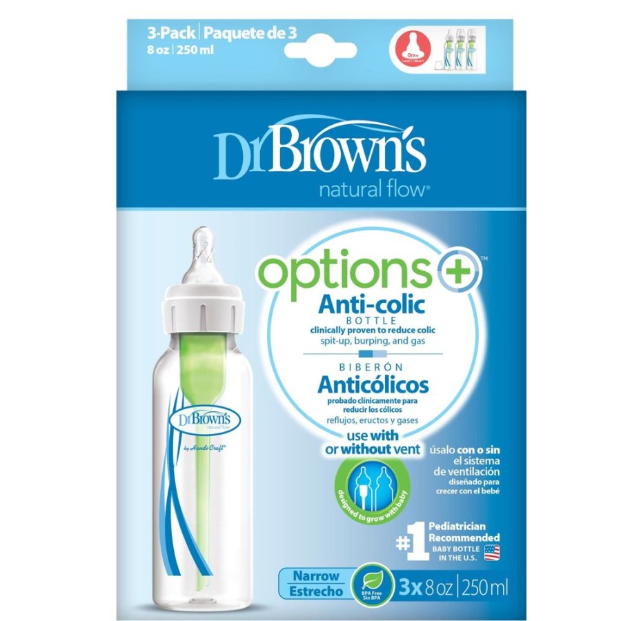 Shop Other Categories Dr Browns Newborn Feeding | Dr Browns Options+ Narrow Neck 250Ml Feeding Bottle 3 Pack