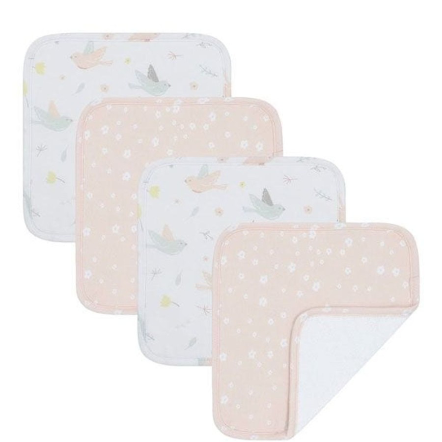 Shop Other Categories Living Textiles Bath Accessories | Living Textiles 4-Pack Face Washers - Ava Ava/Blush Floral