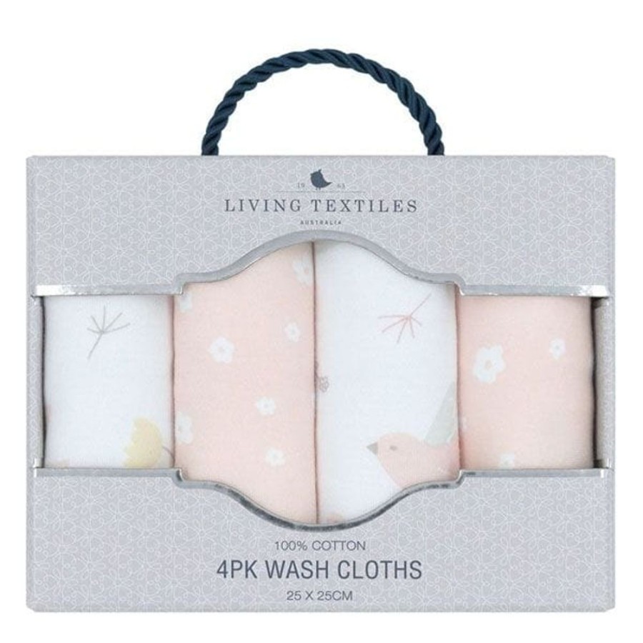 Shop Other Categories Living Textiles Bath Accessories | Living Textiles 4-Pack Face Washers - Ava Ava/Blush Floral