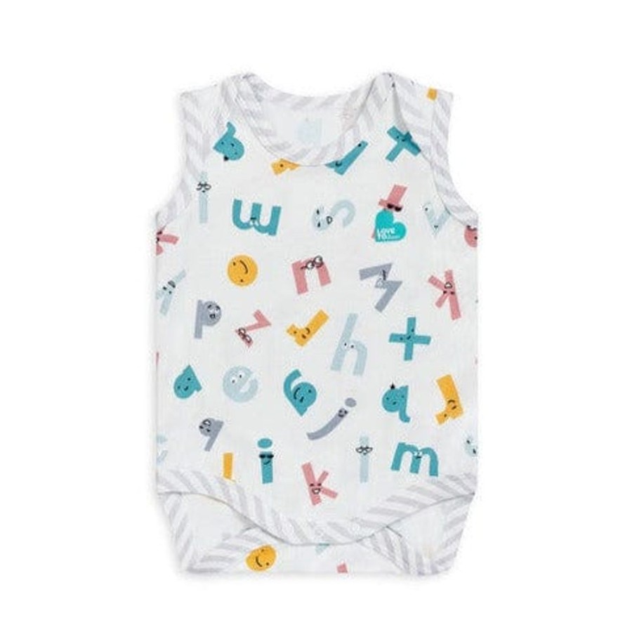 Shop Other Categories Love To Dream Baby Clothing & Gifts | Love To Dream Ecovera Sleeveless Bodysuit Newborn Alphabet Soup