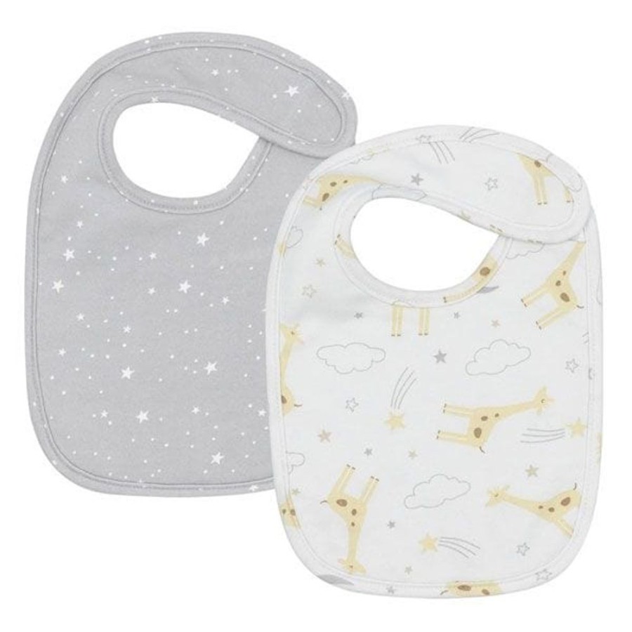 Shop Other Categories Living Textiles Feeding Accessories | Living Textiles 2-Pack Bibs- Noah/Grey Stars Noah/Stars