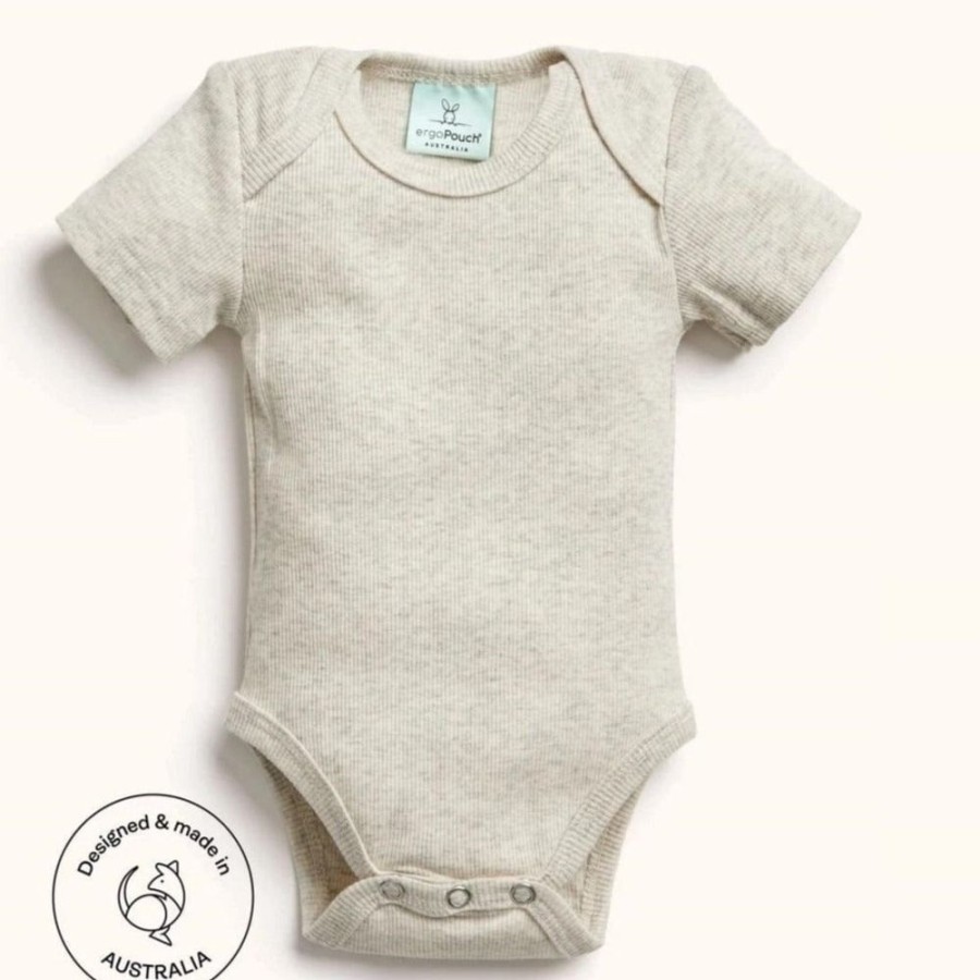 Shop Other Categories ErgoPouch Baby Clothing & Gifts | Ergopouch Short Sleeve Bodysuit 3-6 Months Grey Marle