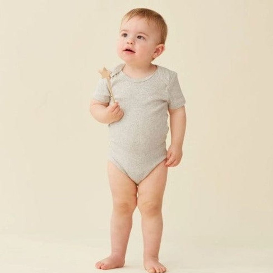 Shop Other Categories ErgoPouch Baby Clothing & Gifts | Ergopouch Short Sleeve Bodysuit 3-6 Months Grey Marle