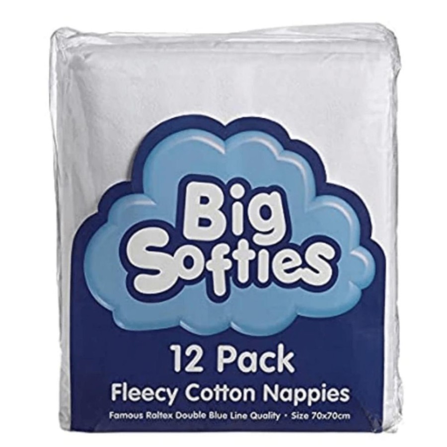 Shop Other Categories Big Softies Baby Nappies | Big Softies Flanelette Nappies 12 Pack White