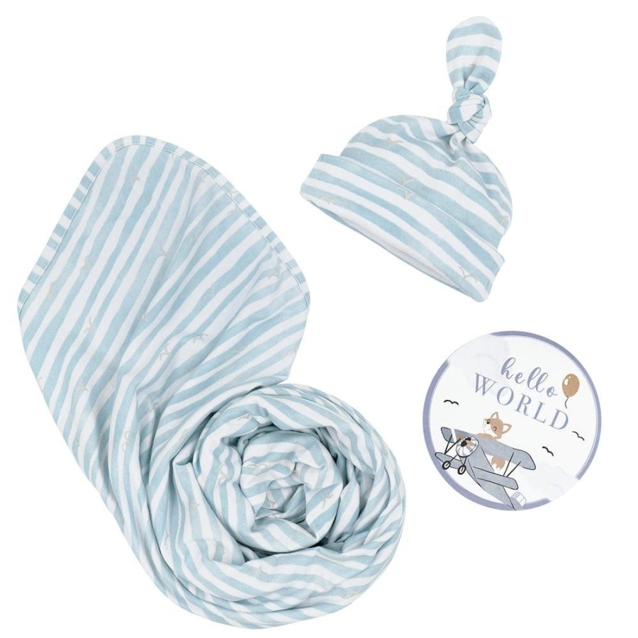 Shop Other Categories Living Textiles Swaddles & Baby Wraps | Living Textiles Newborn Gift Set Stripes