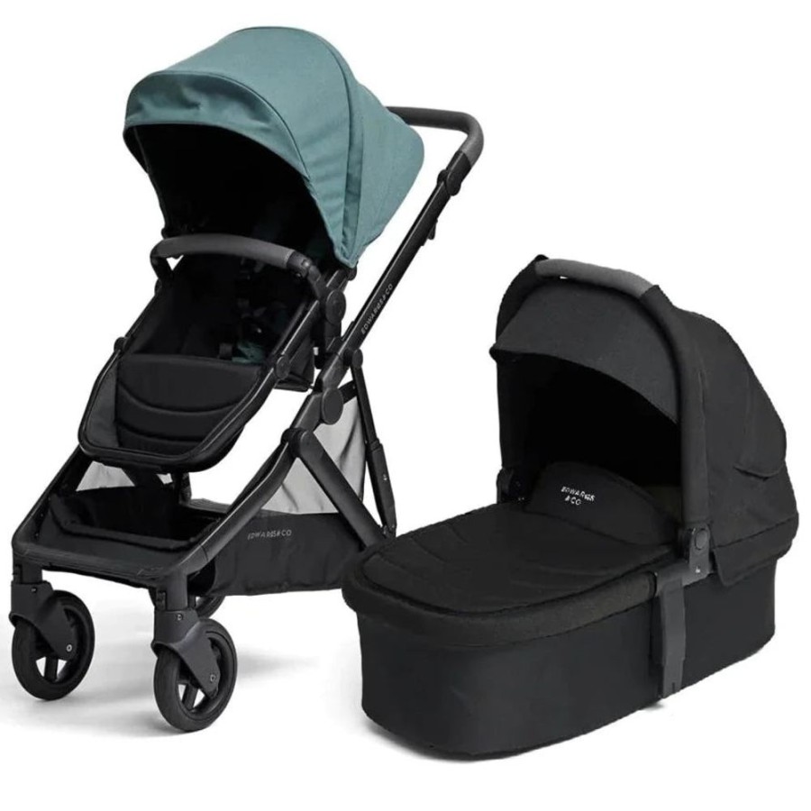 Prams & Strollers Edwards and Co | Edwards & Co Olive Pram ( ) + Bassinet And Free Second Seat Kit Valued At $299 Sage Green