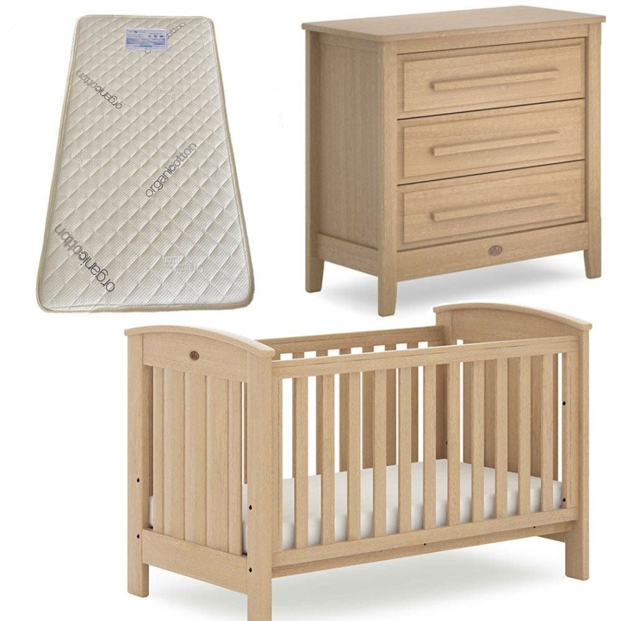 Nursery Furniture Boori | Boori Casa Cot And Linear Chest Package + Bonnell Organic Mattress Almond