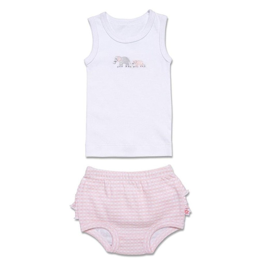 Shop Other Categories Marquise Baby Clothing & Gifts | Marquise Singlet And Frilled Bloomer Set 0000 Elephant