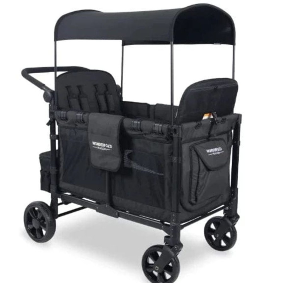 Prams & Strollers Wonderfold | Wonderfold W4 Elite Quad Pram Wagon Special Order Volcanic Black