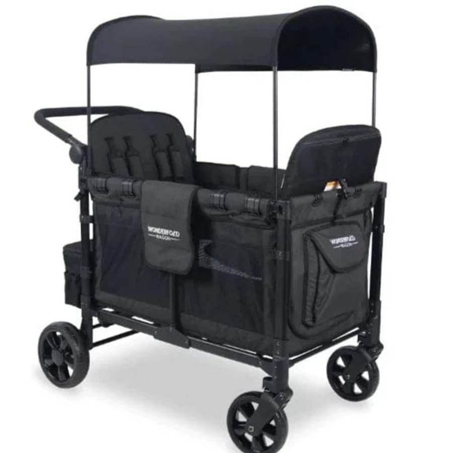 Prams & Strollers Wonderfold | Wonderfold W4 Elite Quad Pram Wagon Special Order Volcanic Black