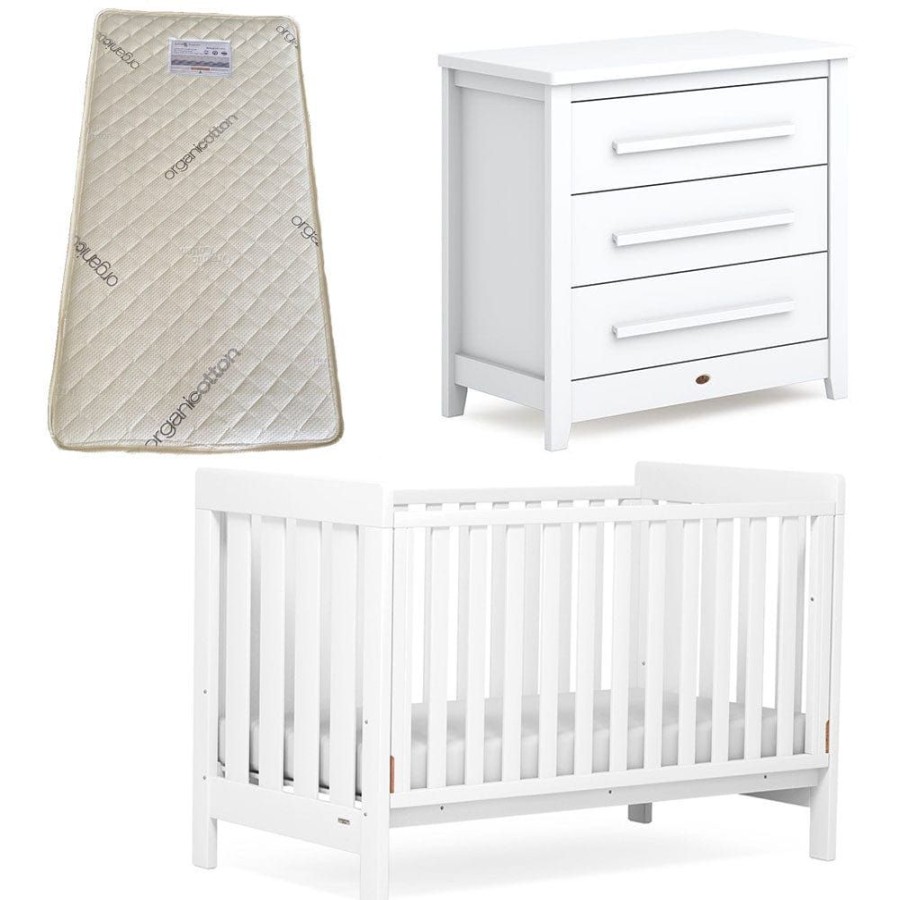 Nursery Furniture Boori | Boori Daintree Cot And Linear Chest Package + Bonnell Organic Latex Mattress Barley