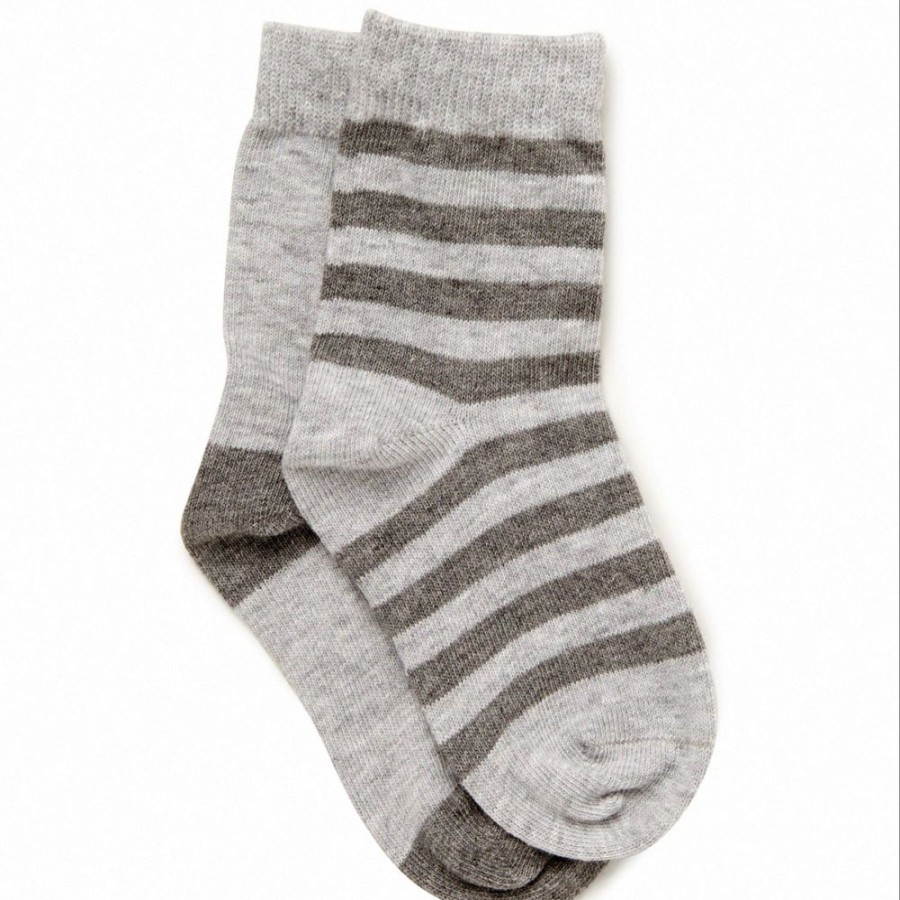 Shop Other Categories Marquise Baby Clothing & Gifts | Marquise 2 Pack Knitted Socks 6-12 Months / Stripe Grey