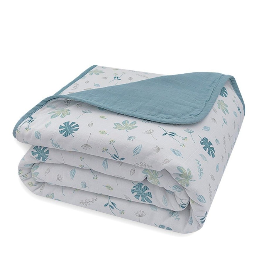 Shop Other Categories Living Textiles Bassinet & Cot Blankets | Living Textiles Muslin Cot Blanket L Banana Leaf/Tea