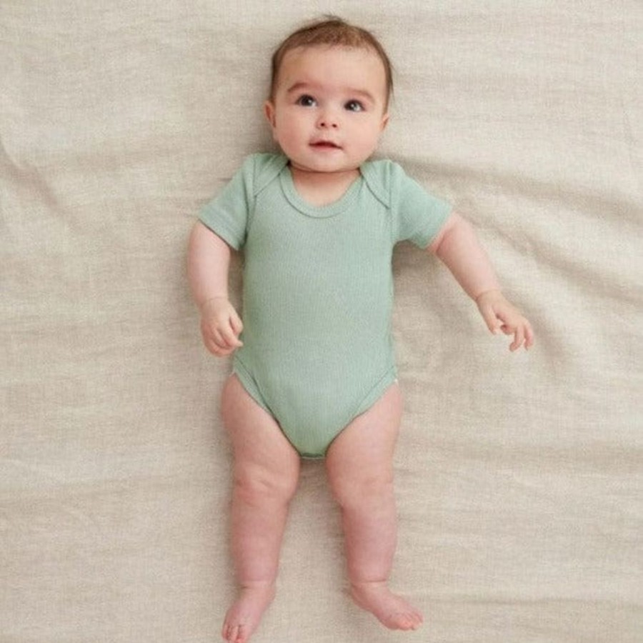 Shop Other Categories ErgoPouch Baby Clothing & Gifts | Ergopouch Short Sleeve Bodysuit 3-6 Months Sage