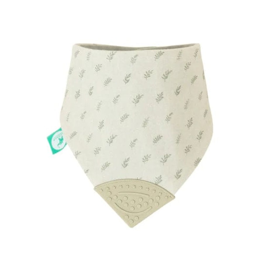 Shop Other Categories All4Ella Feeding Accessories | All4Ella Bandana Bib With Silicone Teether Leaf