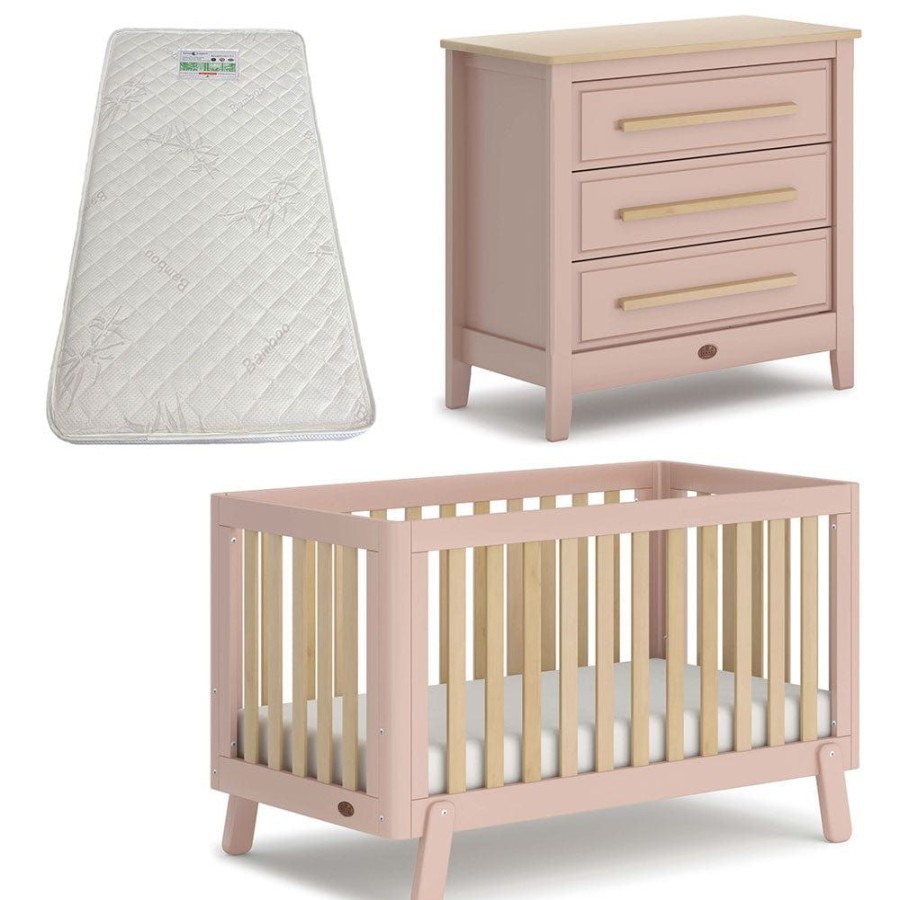 Nursery Furniture Boori | Boori Turin (Fullsize) Cot And Linear Chest Package Cherry And Almond + Bonnell Bamboo Mattress Cherry/Almond