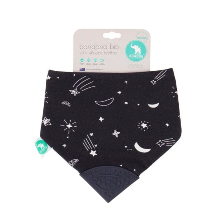 Shop Other Categories All4Ella Feeding Accessories | All4Ella Bandana Bib With Silicone Teether Shooting S Star