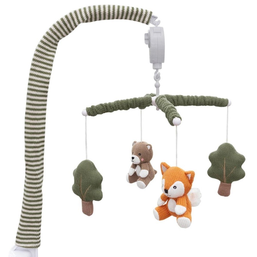 Shop Other Categories Living Textiles Cot Musical Mobiles | Living Textiles Cot Mobile - Forest Retreat Forest Retreat/Olive Dots