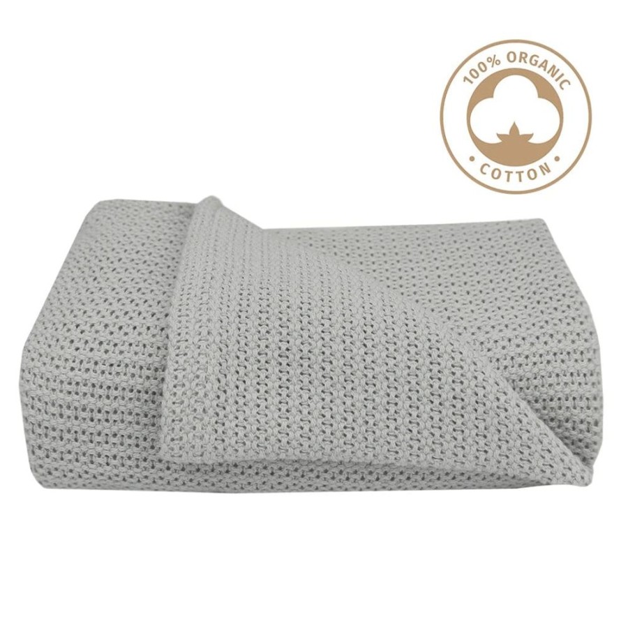 Shop Other Categories Living Textiles Bassinet & Cot Linen | Living Textiles Organic Cellular Cot Blanket Grey