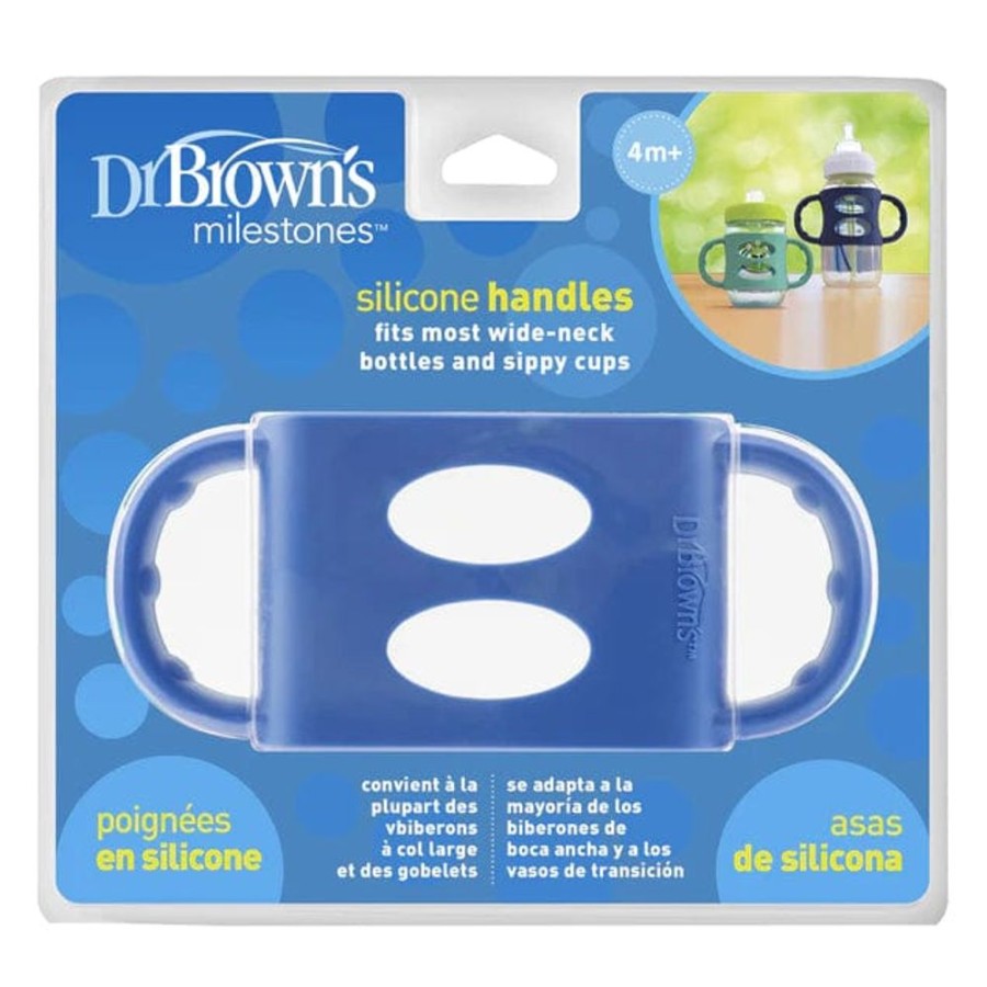 Shop Other Categories Dr Browns Feeding Accessories | Dr Browns Wide Silicone Handles Blue