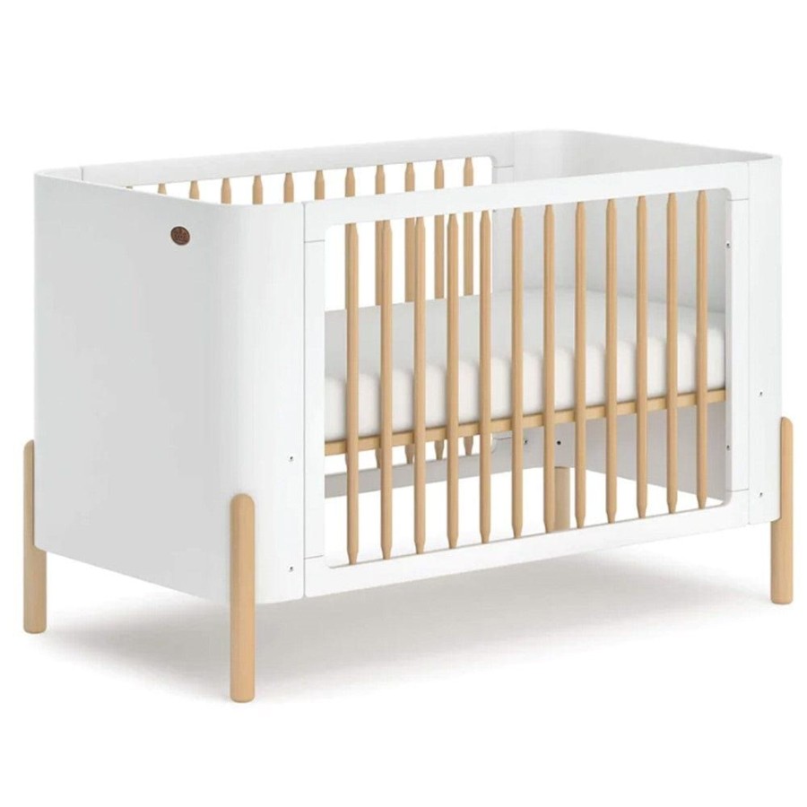 Nursery Furniture Boori | Boori Nova Cot (Barley And Beech) And Linear Chest (Barley And Almond) Package + Bonnell Organic Micro Pocket Mattress Barley/Beech