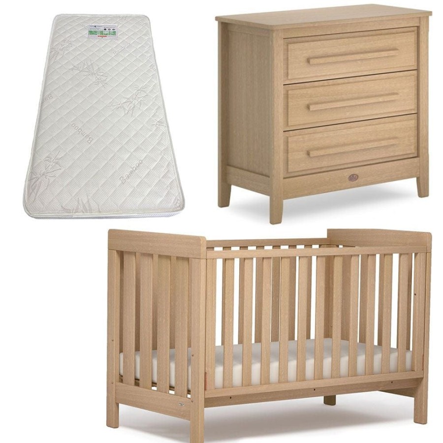 Nursery Furniture Boori | Boori Daintree Cot And Linear Chest Package + Bonnell Bamboo Mattress Almond