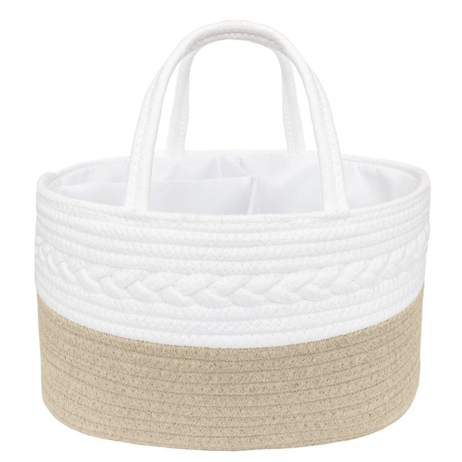 Shop Other Categories Living Textiles Nursery Storage | Living Textiles Cotton Rope Nappy Caddy Natural