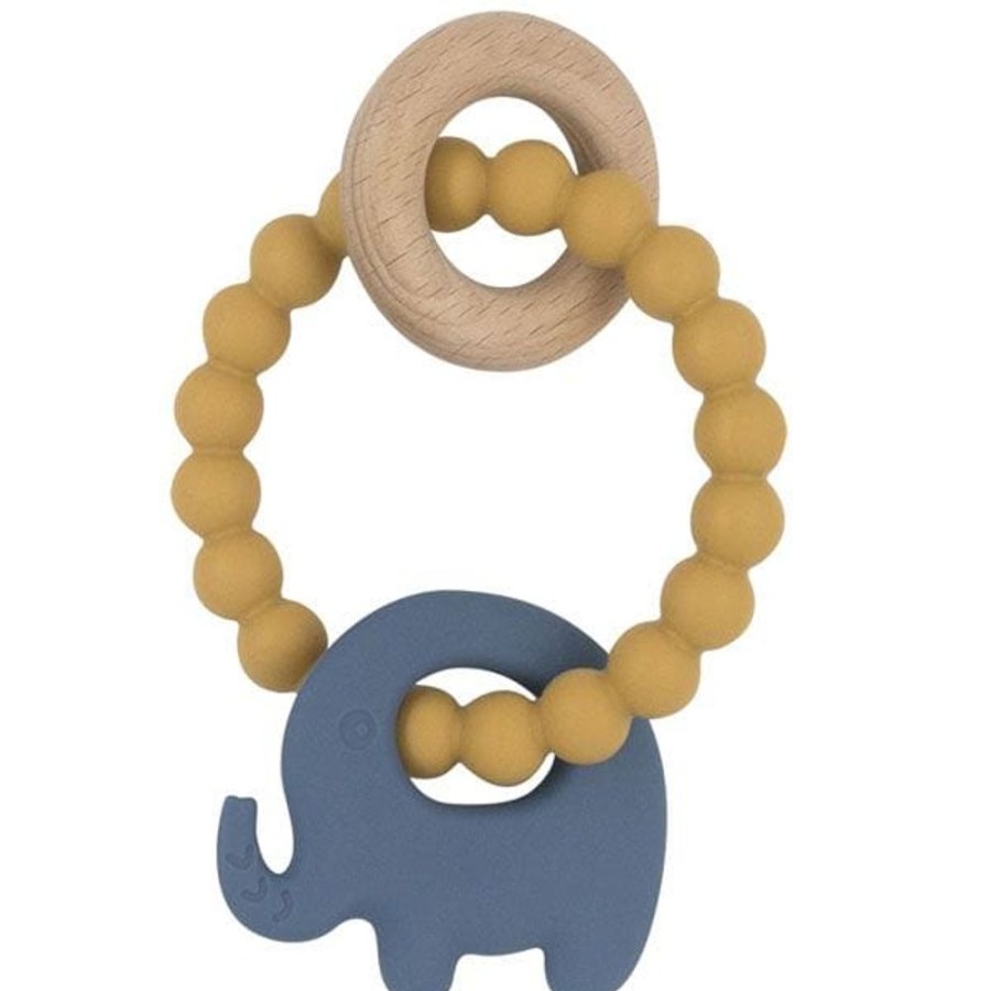 Shop Other Categories Lolli Living Baby Teethers | Playground By Living Textiles Silicone Elephant Teether Steel Blue