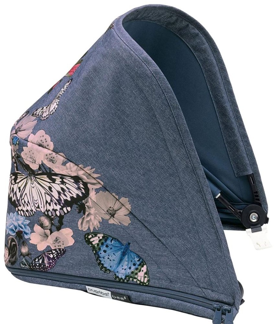 Prams & Strollers Bugaboo Pram Bassinet & Carrycots | Bugaboo Bee5 Complete Bassinet Fabric With Botanical Sun Canopy Grey Melange