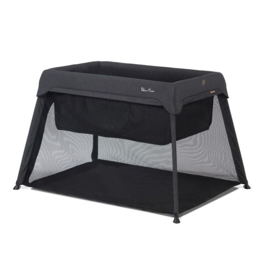 Shop Other Categories Silver Cross Portable Cots | Silver Cross Slumber Portable Travel Cot + Free Newborn Insert Sheet Carbon