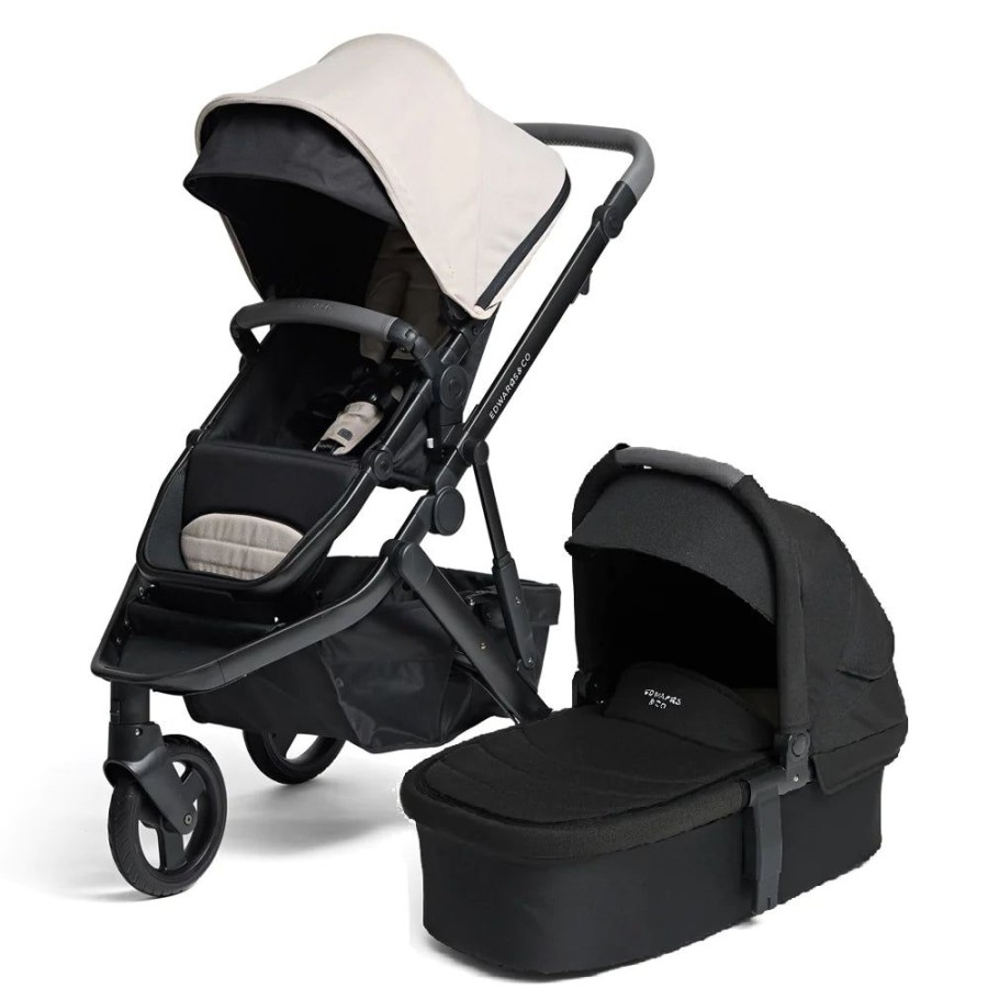 Prams & Strollers Edwards and Co | Edwards & Co Oscar M2 Pram ( ) + Bassinet With Free Stroller Board Valued At $199 Sand