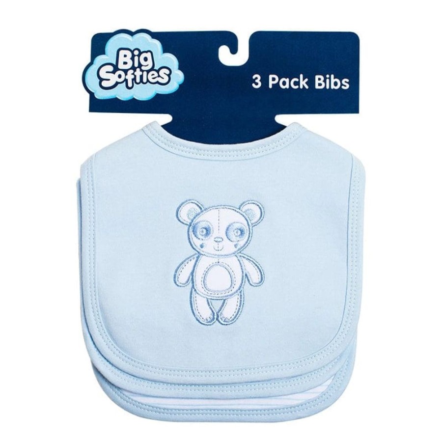 Shop Other Categories Big Softies Baby Clothing & Gifts | Big Softies 3 Pack Bib Blue