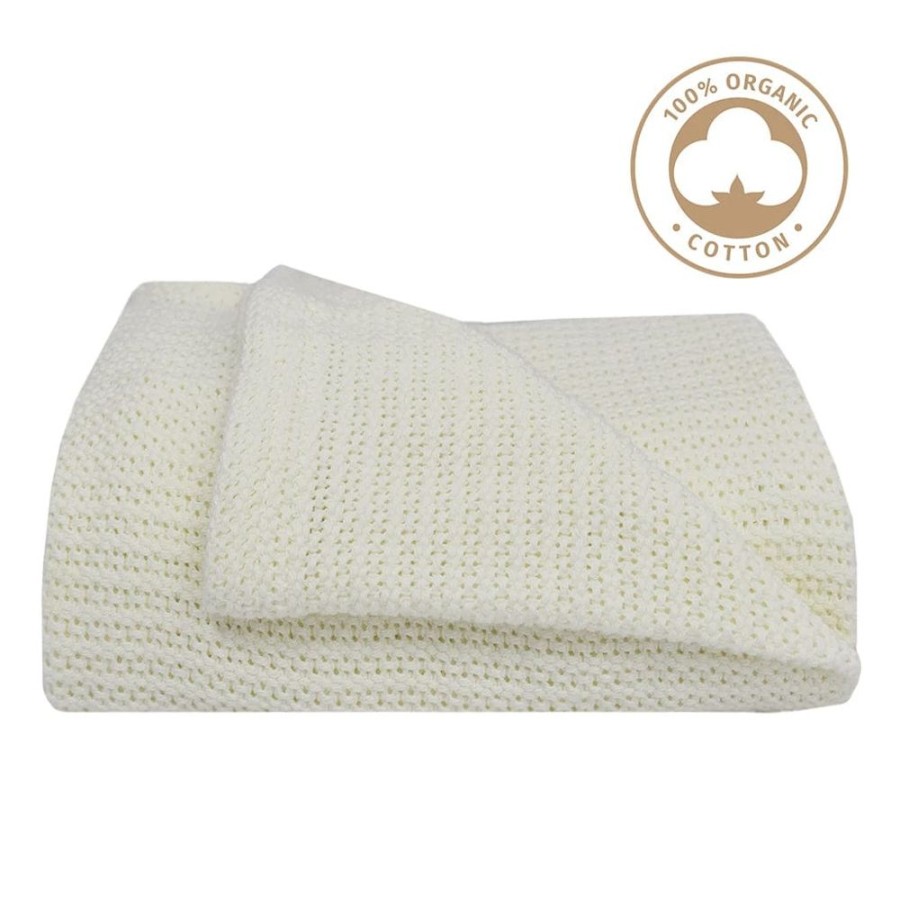 Shop Other Categories Living Textiles Bassinet & Cot Linen | Living Textiles Organic Cellular Cot Blanket White