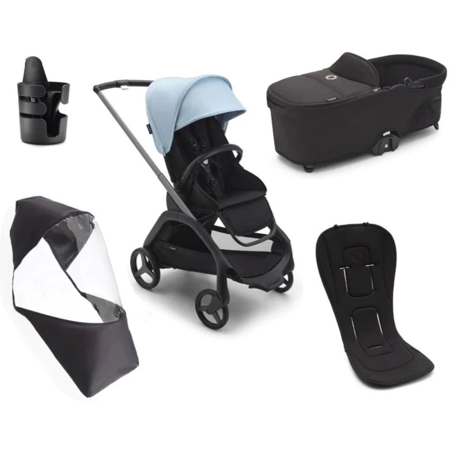 Prams & Strollers Bugaboo | Bugaboo Dragonfly Essential Pram Bundle Skyline Blue