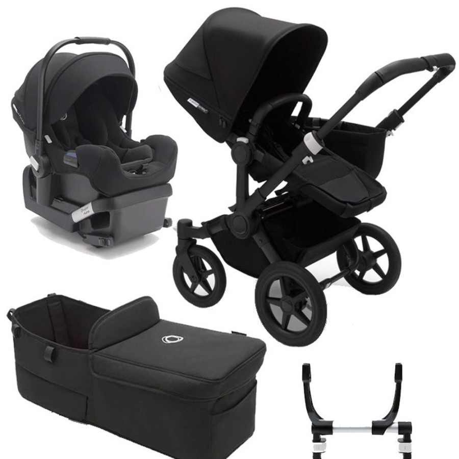 Prams & Strollers Bugaboo | Bugaboo Donkey 5 Mono Pram Turtle Capsule & Adapters Bundle Black/Midnight Black