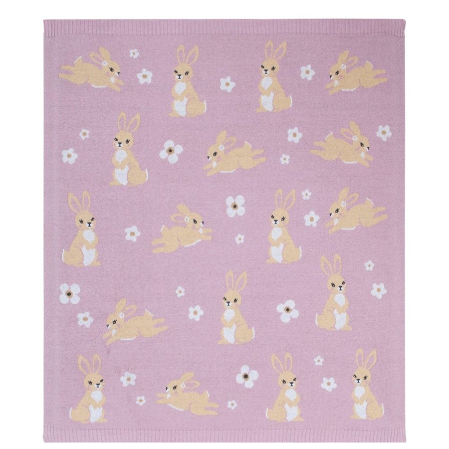 Shop Other Categories Living Textiles Bassinet & Cot Blankets | Living Textiles Whimsical Baby Blanket /Lilac Bunny