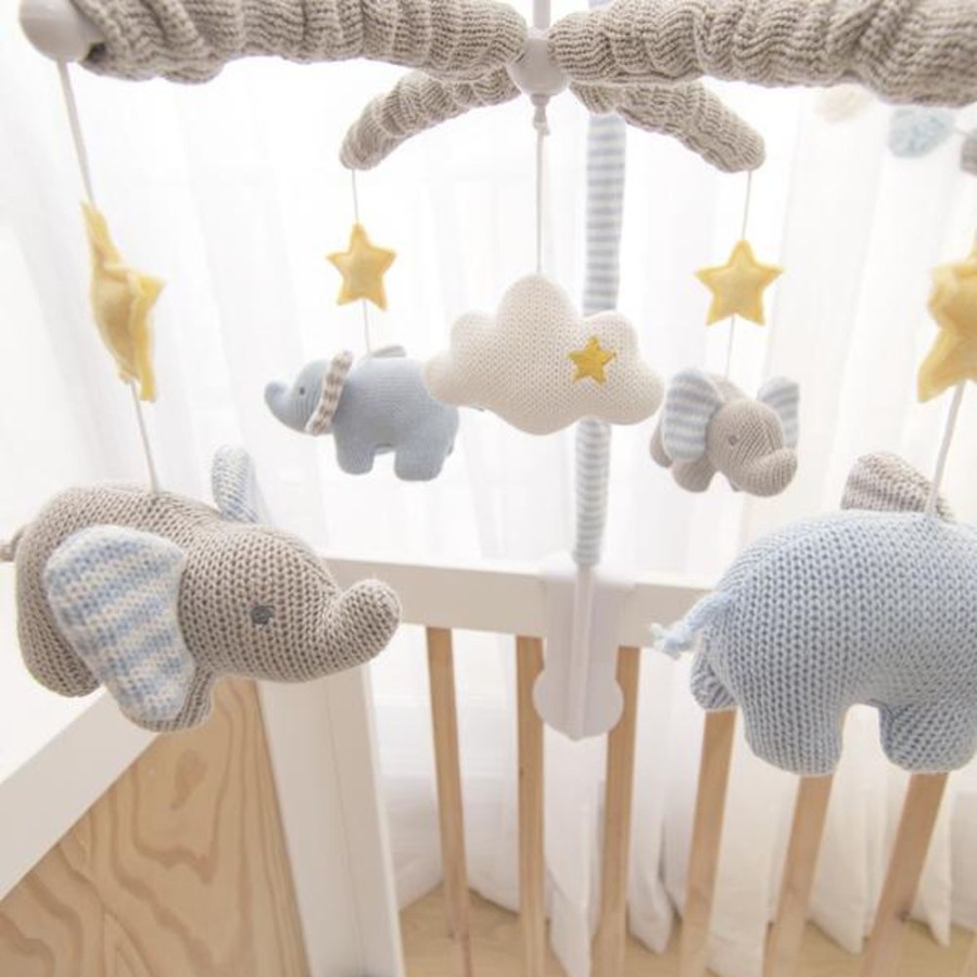 Shop Other Categories Living Textiles Cot Musical Mobiles | Living Textiles Mason Elephant Musical Mobile Set Mason/Confetti