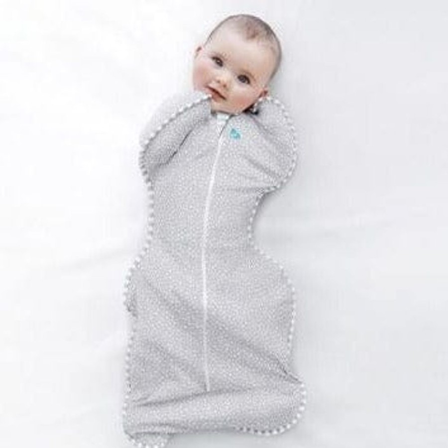 Shop Other Categories Love To Dream Sleeping Bags & Suits | Love To Dream Swaddle Up 1.0 Tog Bamboo Small 3-6Kg Grey Wave Dots