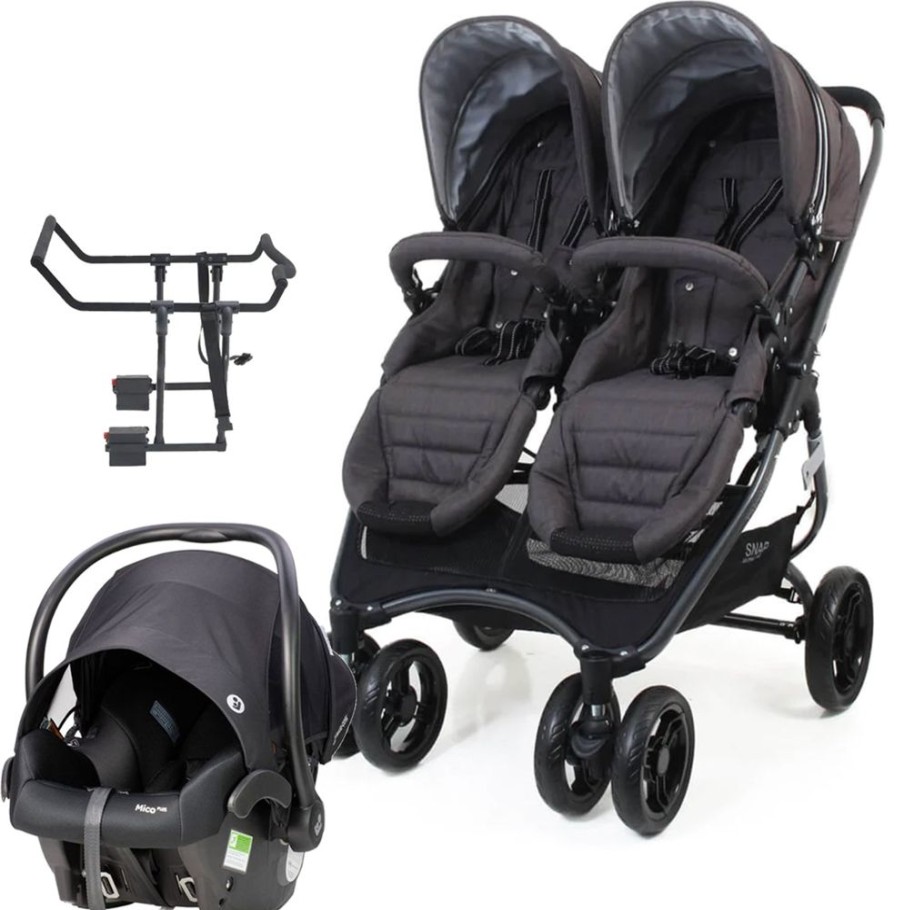 Prams & Strollers Valco Baby | Valco Baby Snap Ultra Duo ( ) With Maxi Cosi Mico Isofix Capsule (Onyx) + Maxi Cosi Adaptor (A Primary) Charcoal