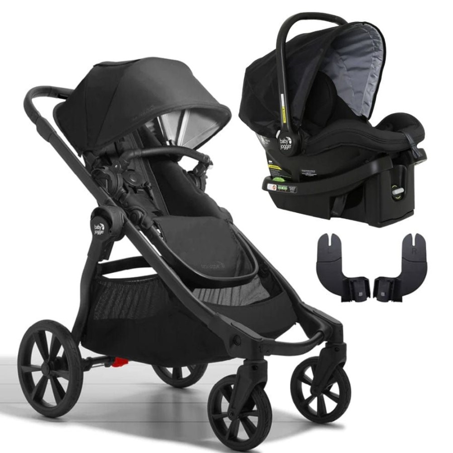 Prams & Strollers Baby Jogger | Baby Jogger City Select 2 Eco Premium Travel System Pram Bundle ( ) Lunar Black